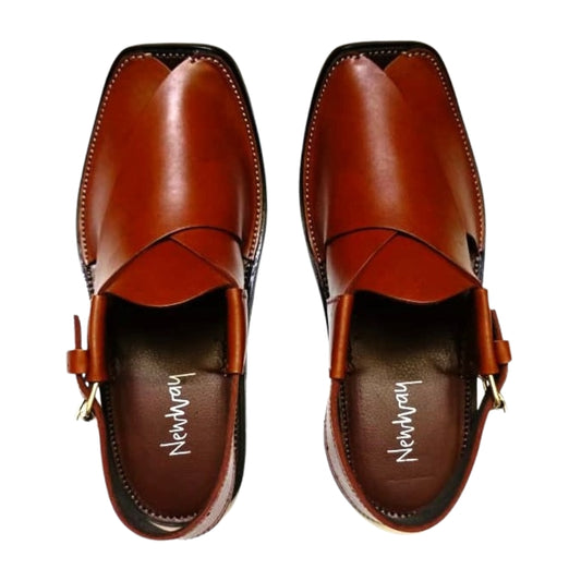 Peshawari Sandal - Chestnut Red