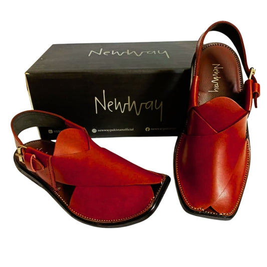 Peshawari Sandal - Chestnut Red