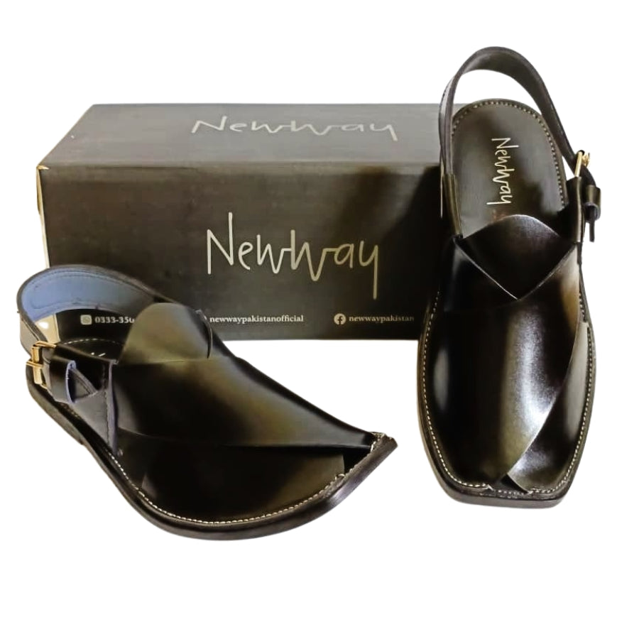 Peshawari Sandal - Jet Black