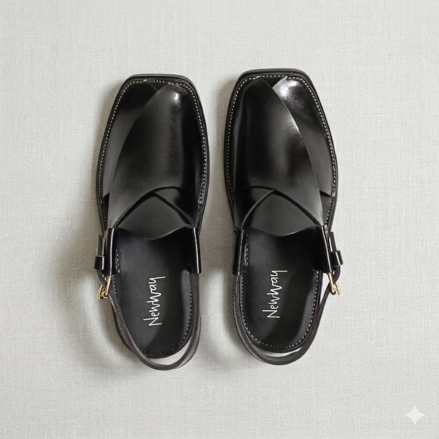 Peshawari Sandal - Jet Black