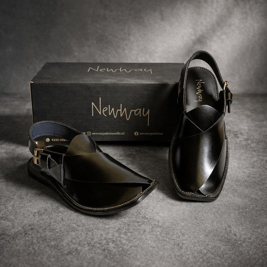 Peshawari Sandal - Jet Black